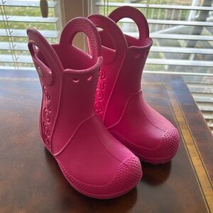 CROCS Kids Fuchsia Rain Boots